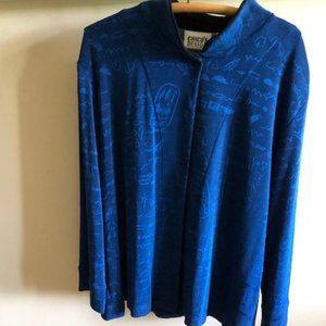 BLUE MANDARIN COLLAR